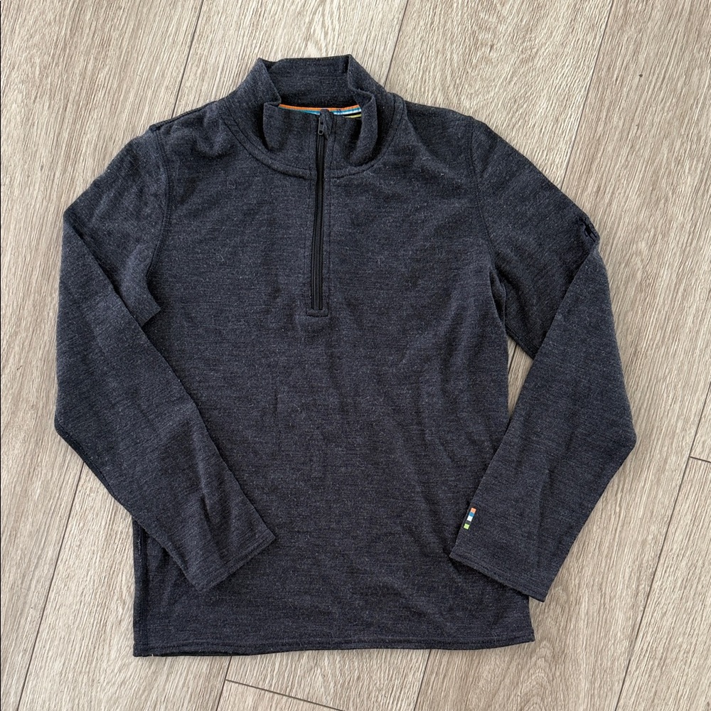 Smartwool kids 1/4 zip merino wool pullover long sleeve size XL
